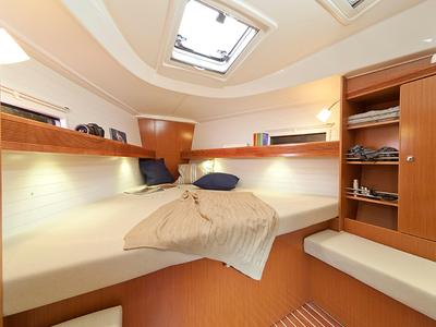 Cabin on Kiwi, a Bavaria 36 sailboat at Kalkara, Malta
