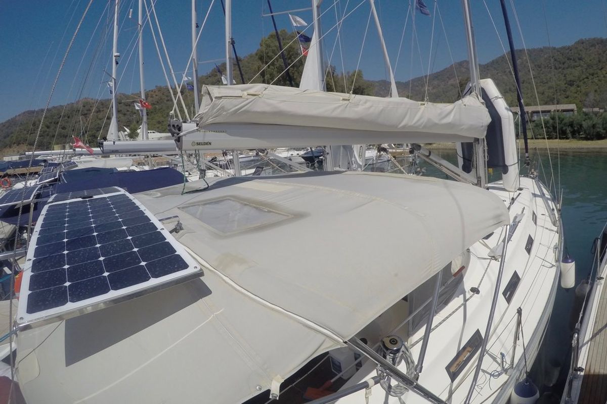Almina, a Bavaria Cruiser 40 sailboat at Fethiye, Turkey