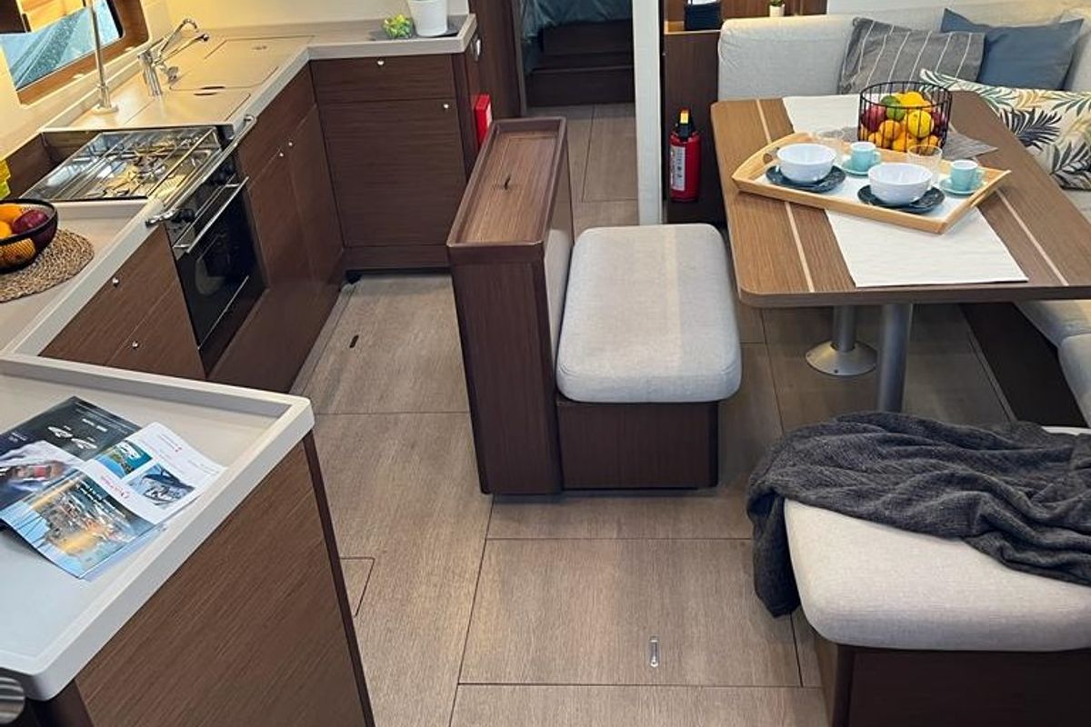 Salon of Olma, a Beneteau Oceanis 46.1 sailboat at Split, Croatia
