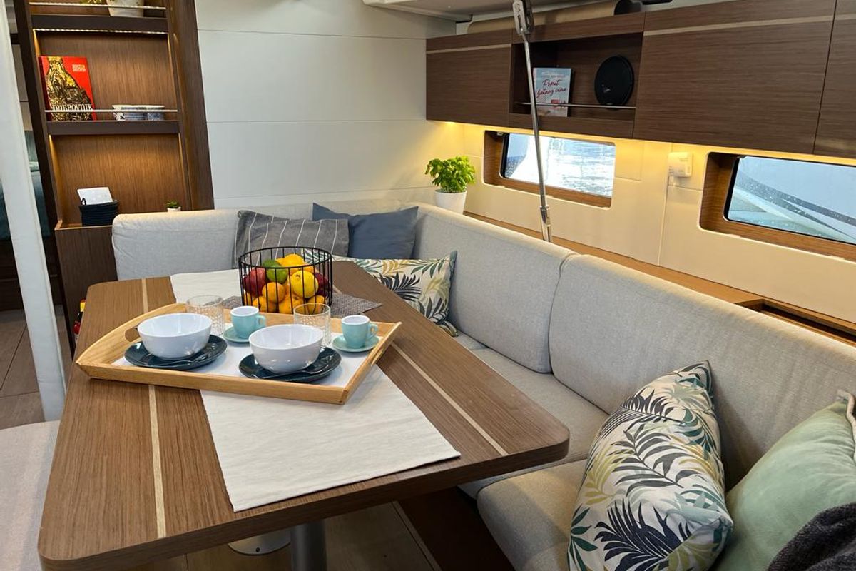 Salon of Olma, a Beneteau Oceanis 46.1 sailboat at Split, Croatia