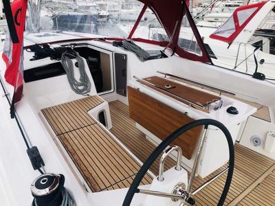 Cockpit of Azorian, a Beneteau Oceanis 40.1 sailboat at Split, Croatia