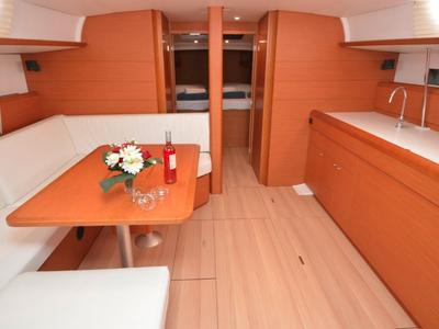 Salon of Black Kiss, a Jeanneau Sun Odyssey 479 sailboat at Dubrovnik, Croatia