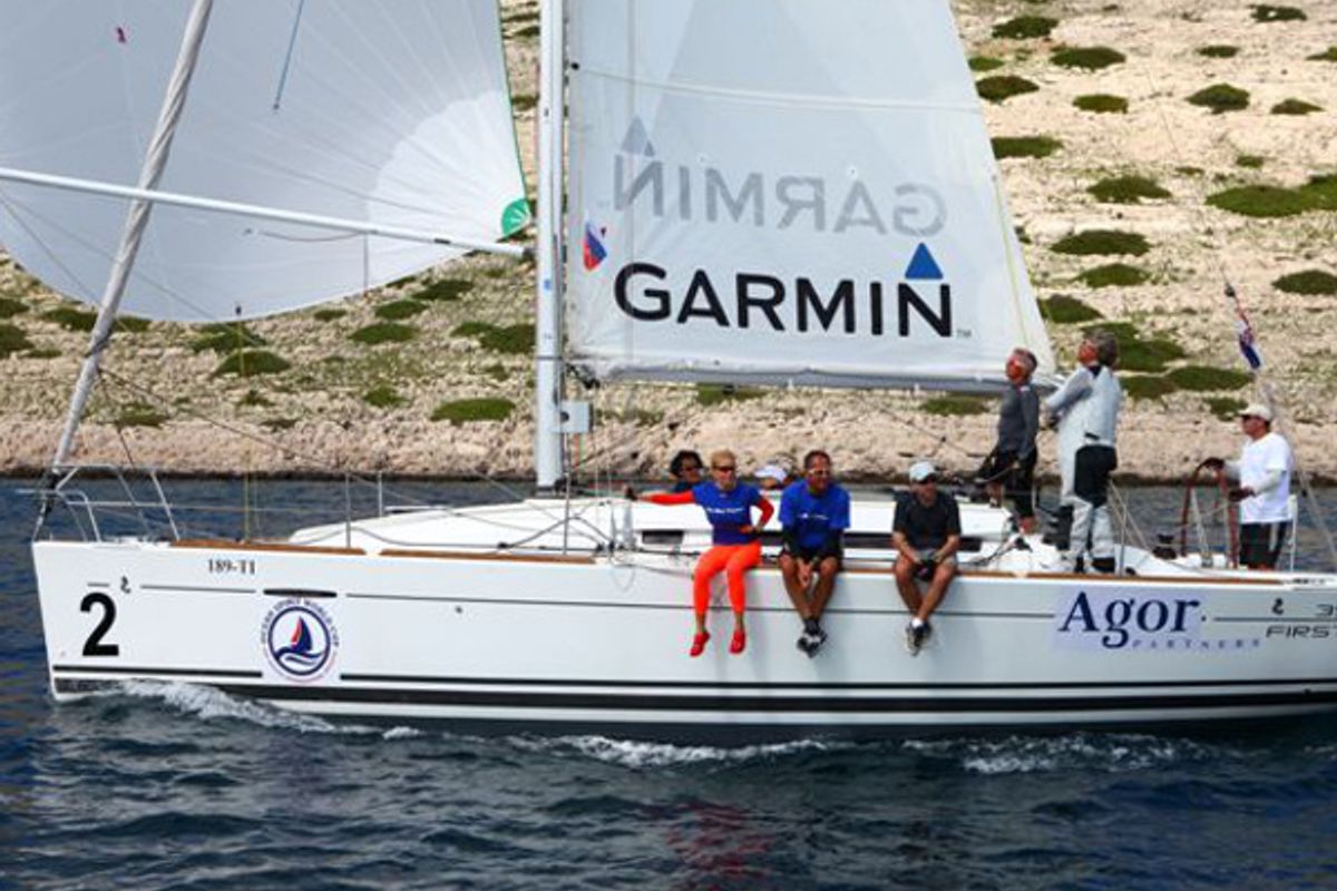 Exterior view of Saggitarius, a Beneteau First 35 sailboat at Jezera, Croatia