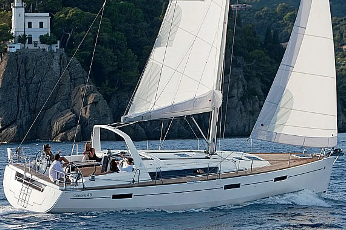 Exterior view of Chilli Pepper, a Beneteau Oceanis 45 sailboat at Volos Municipality, Greece