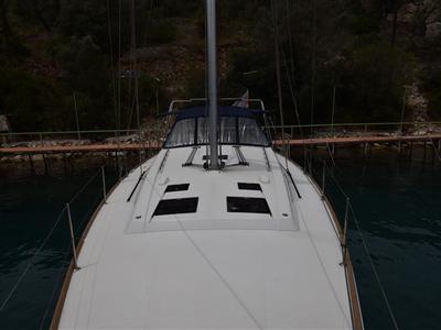 Deck of Chilli Pepper, a Beneteau Oceanis 45 sailboat at Volos Municipality, Greece