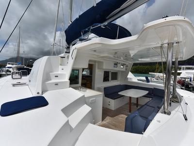 Deck of Mystikal, a Lagoon 440 catamaran at Baan Salak Phet, Thailand