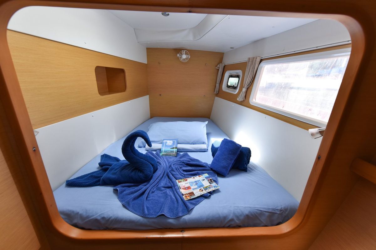 Cabin on Mystikal, a Lagoon 440 catamaran at Baan Salak Phet, Thailand
