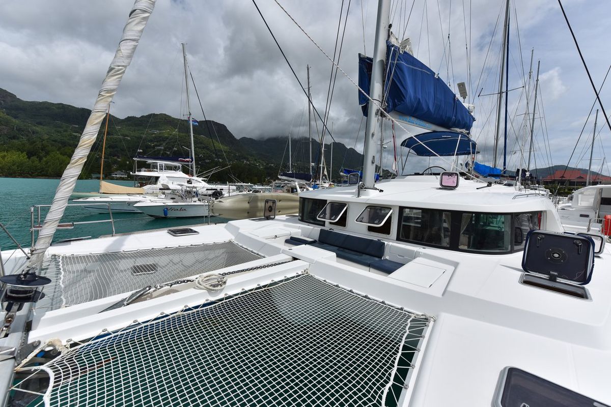 Deck of Mystikal, a Lagoon 440 catamaran at Baan Salak Phet, Thailand