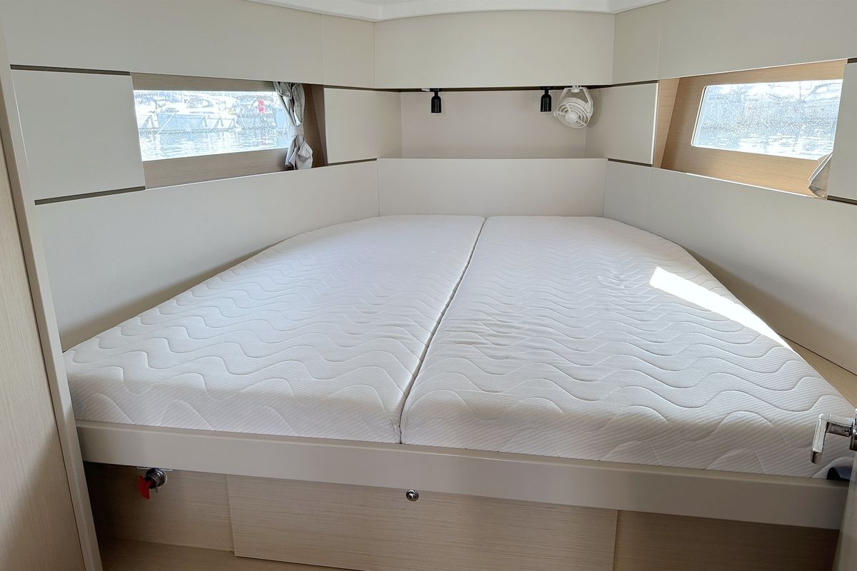 Cabin on Tena, a Beneteau Oceanis 38.1 sailboat at Punat, Croatia