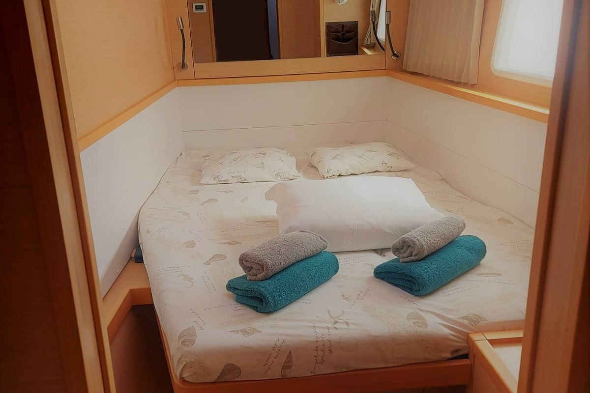 Cabin on Nathalie, a Lagoon 450 S catamaran at Split, Croatia