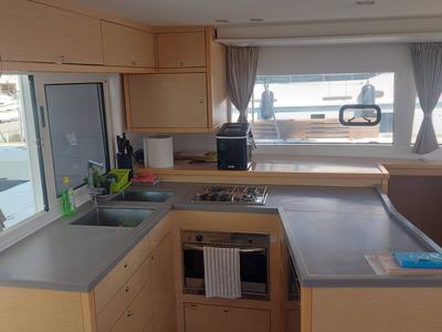 Galley of Nathalie, a Lagoon 450 S catamaran at Split, Croatia