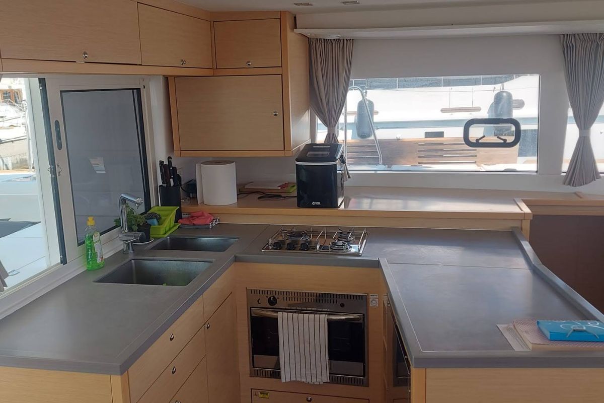 Galley of Nathalie, a Lagoon 450 S catamaran at Split, Croatia