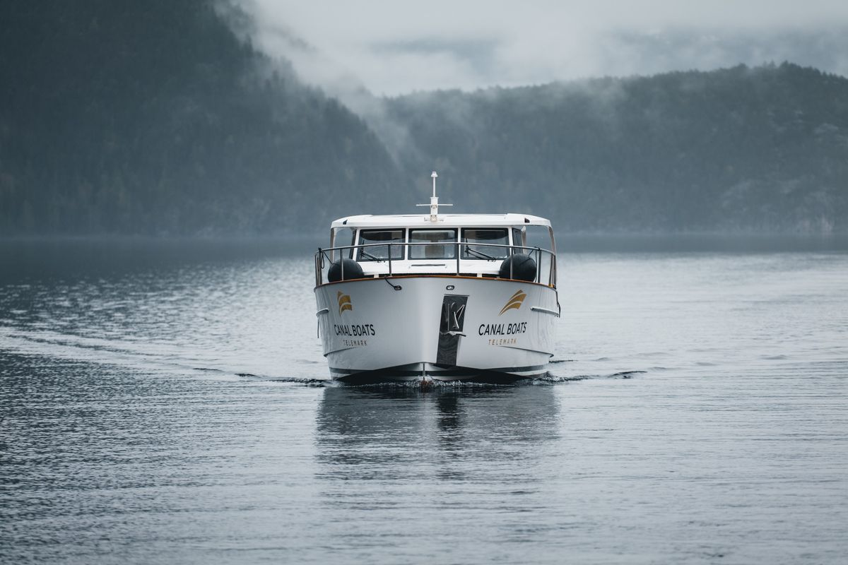 Exterior view of Dalen, a Greenline 33 yacht at Porsgrunn, Norway