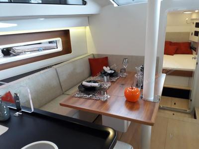 Salon of Caribbean Dandy, a RM Yachts RM 1180 sailboat at Port de Bormes-les-Mimosas, France