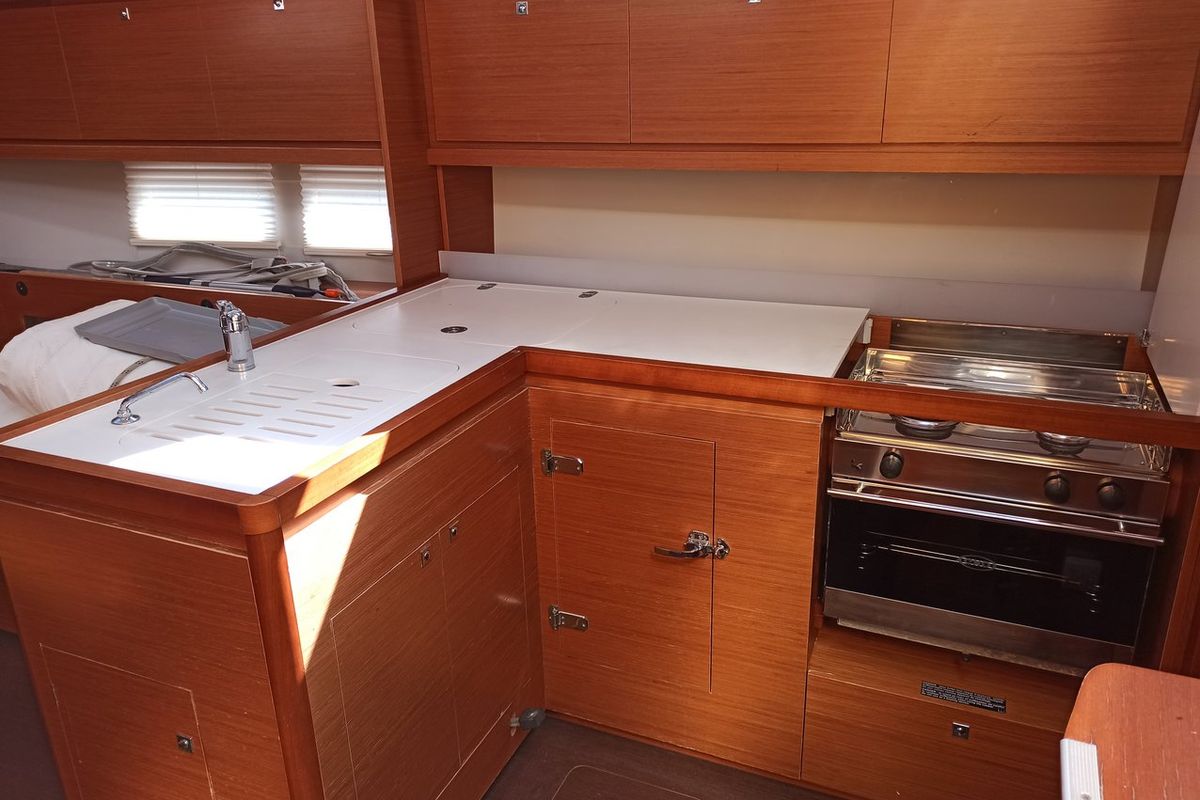 Galley of Esko, a Dufour 390 GL sailboat at Grad Pula, Croatia