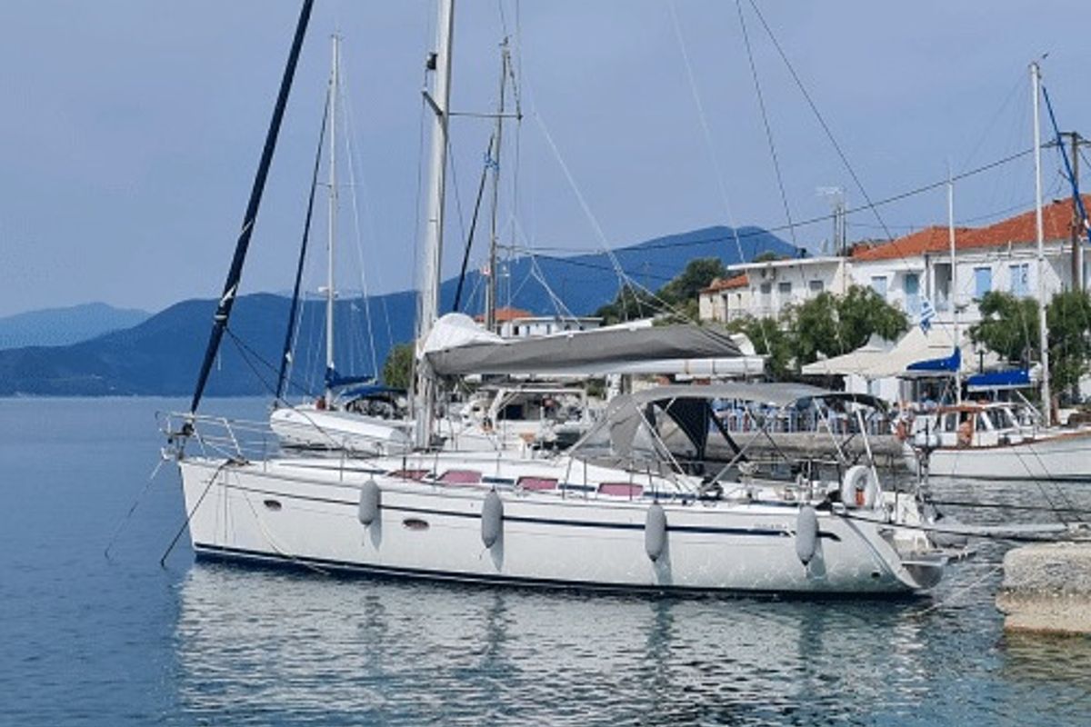 Exterior view of Santana, a Bavaria Cruiser 40 sailboat at Volos Municipality, Greece