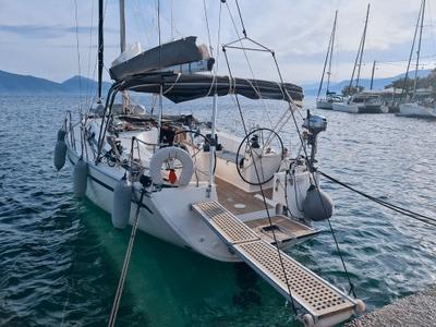 Deck of Santana, a Bavaria Cruiser 40 sailboat at Volos Municipality, Greece