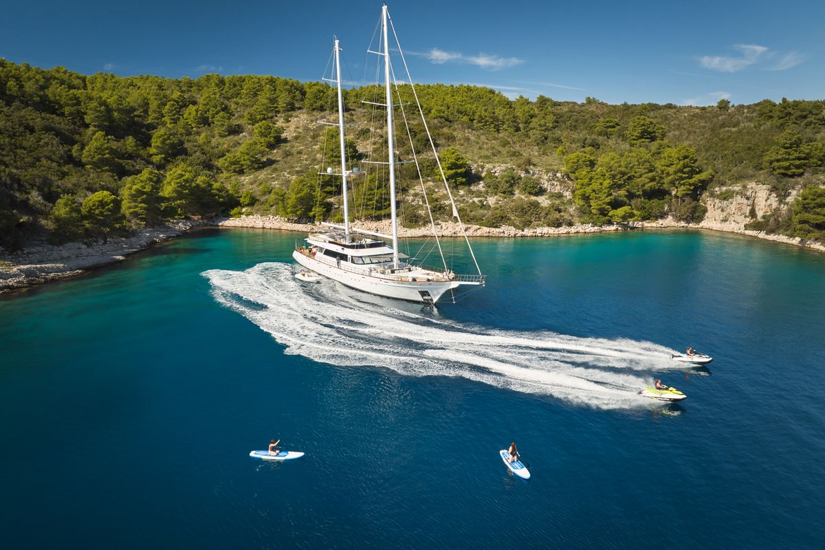 Exterior view of Lady Gita, a Gulet Motor sailer yacht at Split, Croatia