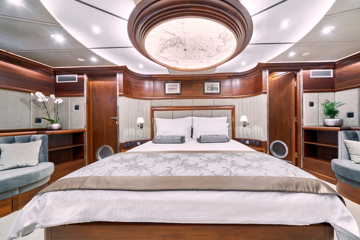 Cabin on Lady Gita, a Gulet Motor sailer yacht at Split, Croatia