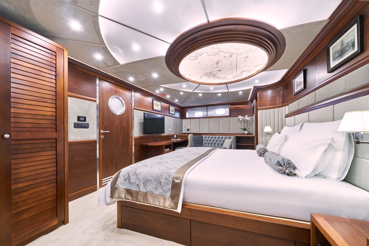 Deck of Lady Gita, a Gulet Motor sailer yacht at Split, Croatia