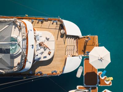 Salon of Lady Gita, a Gulet Motor sailer yacht at Split, Croatia