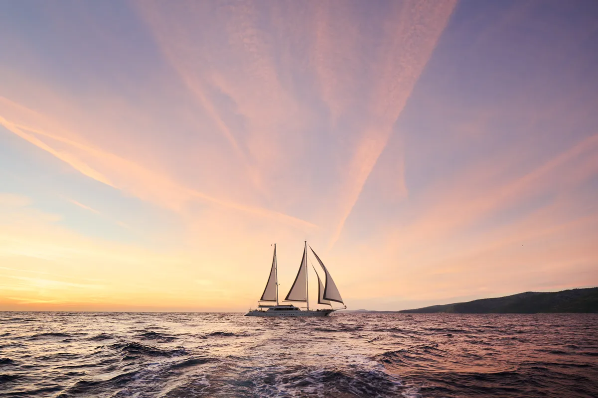 Exterior view of Lady Gita, a Gulet Motor sailer yacht at Split, Croatia