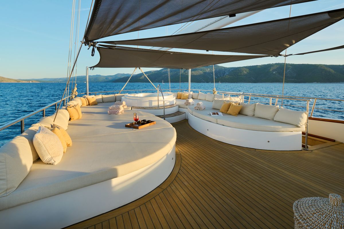 Exterior view of Lady Gita, a Gulet Motor sailer yacht at Split, Croatia