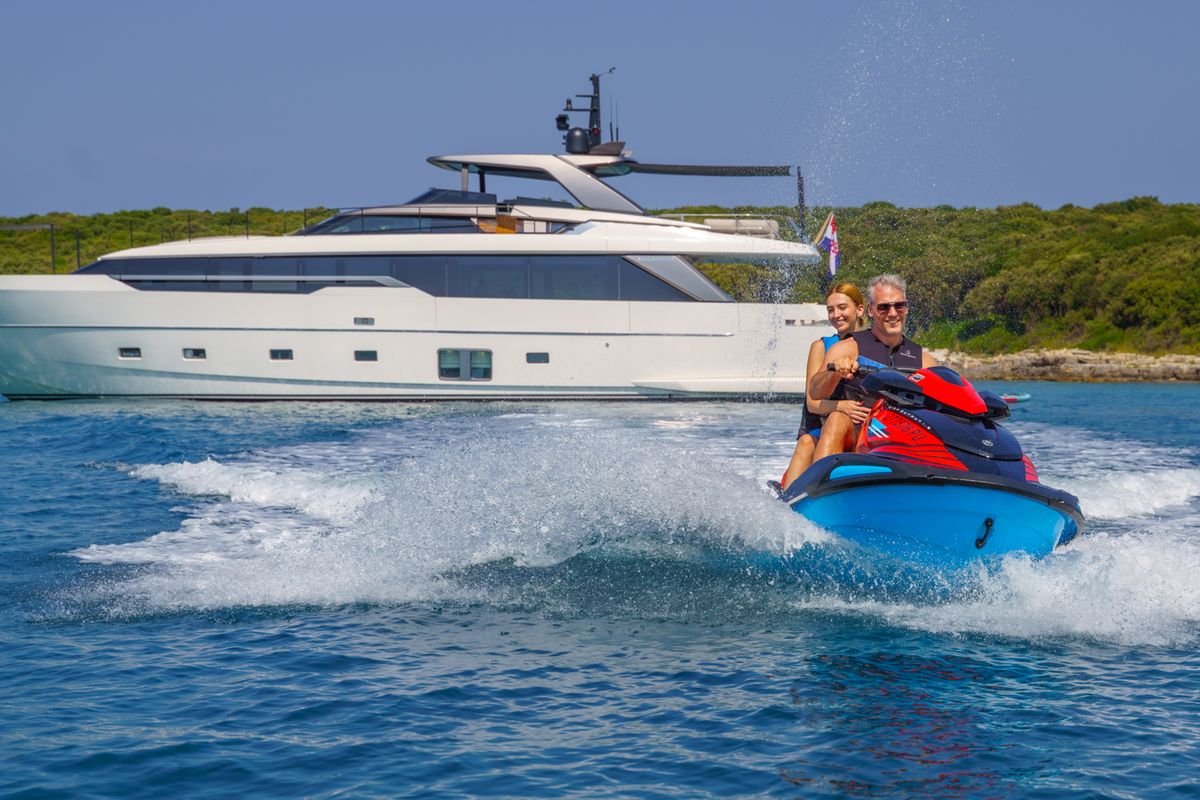 Exterior view of Primus, a Sanlorenzo San Lorenzo SL 96 yacht at Seget Donji, Croatia