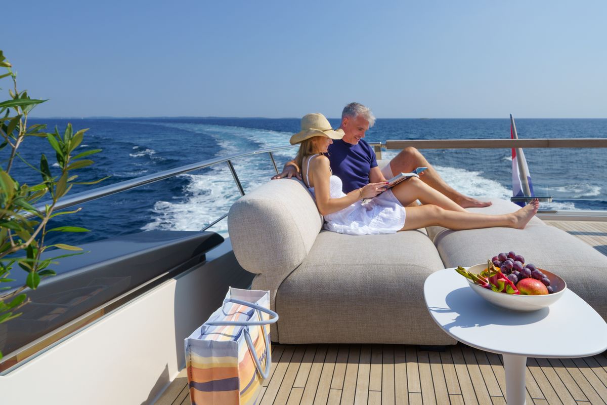 Deck of Primus, a Sanlorenzo San Lorenzo SL 96 yacht at Seget Donji, Croatia