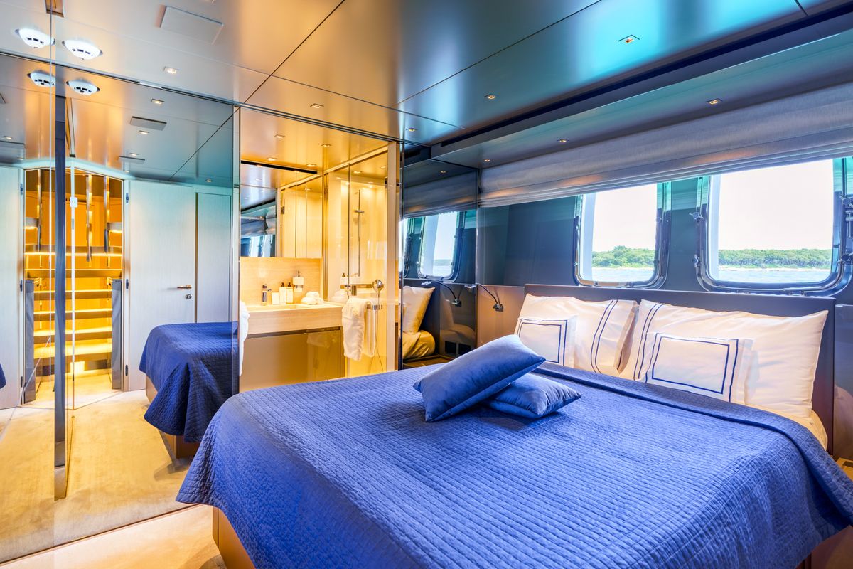 Cabin on Primus, a Sanlorenzo San Lorenzo SL 96 yacht at Seget Donji, Croatia