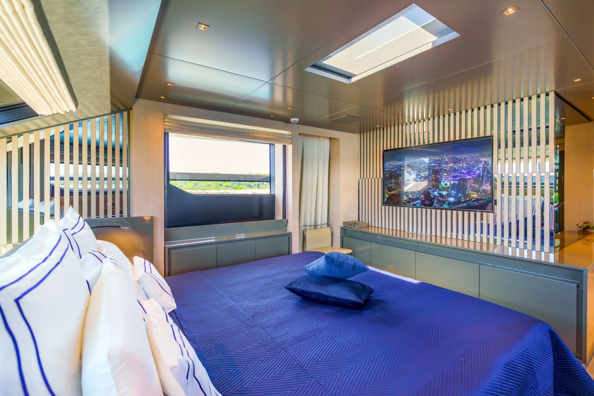 Cabin on Primus, a Sanlorenzo San Lorenzo SL 96 yacht at Seget Donji, Croatia