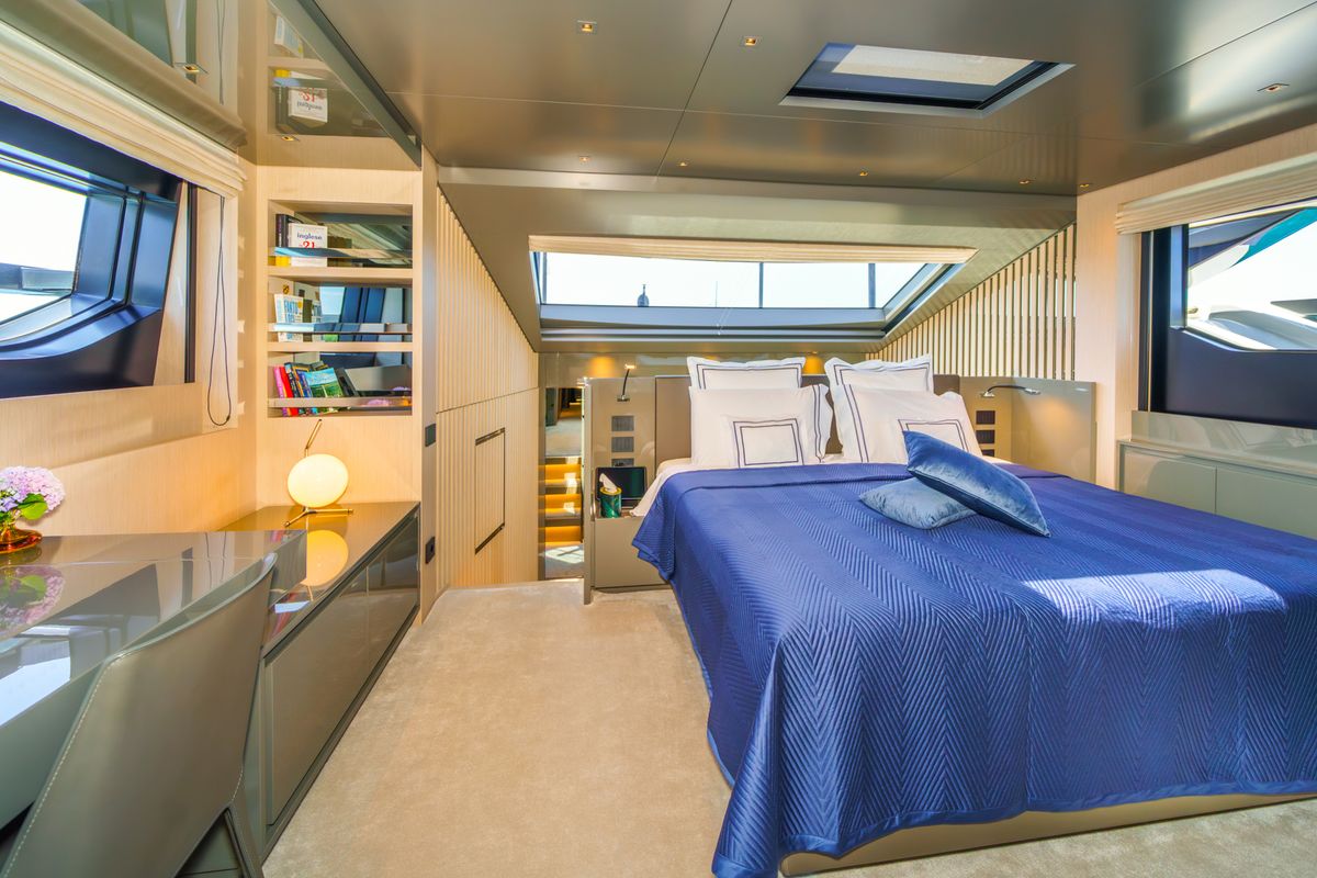 Cabin on Primus, a Sanlorenzo San Lorenzo SL 96 yacht at Seget Donji, Croatia