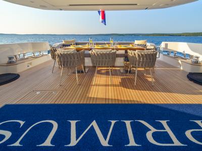 Deck of Primus, a Sanlorenzo San Lorenzo SL 96 yacht at Seget Donji, Croatia