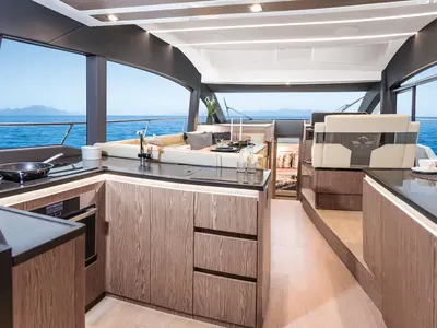 Galley of Tireless Too, a Sealine F430 yacht at Grad Kaštela, Croatia