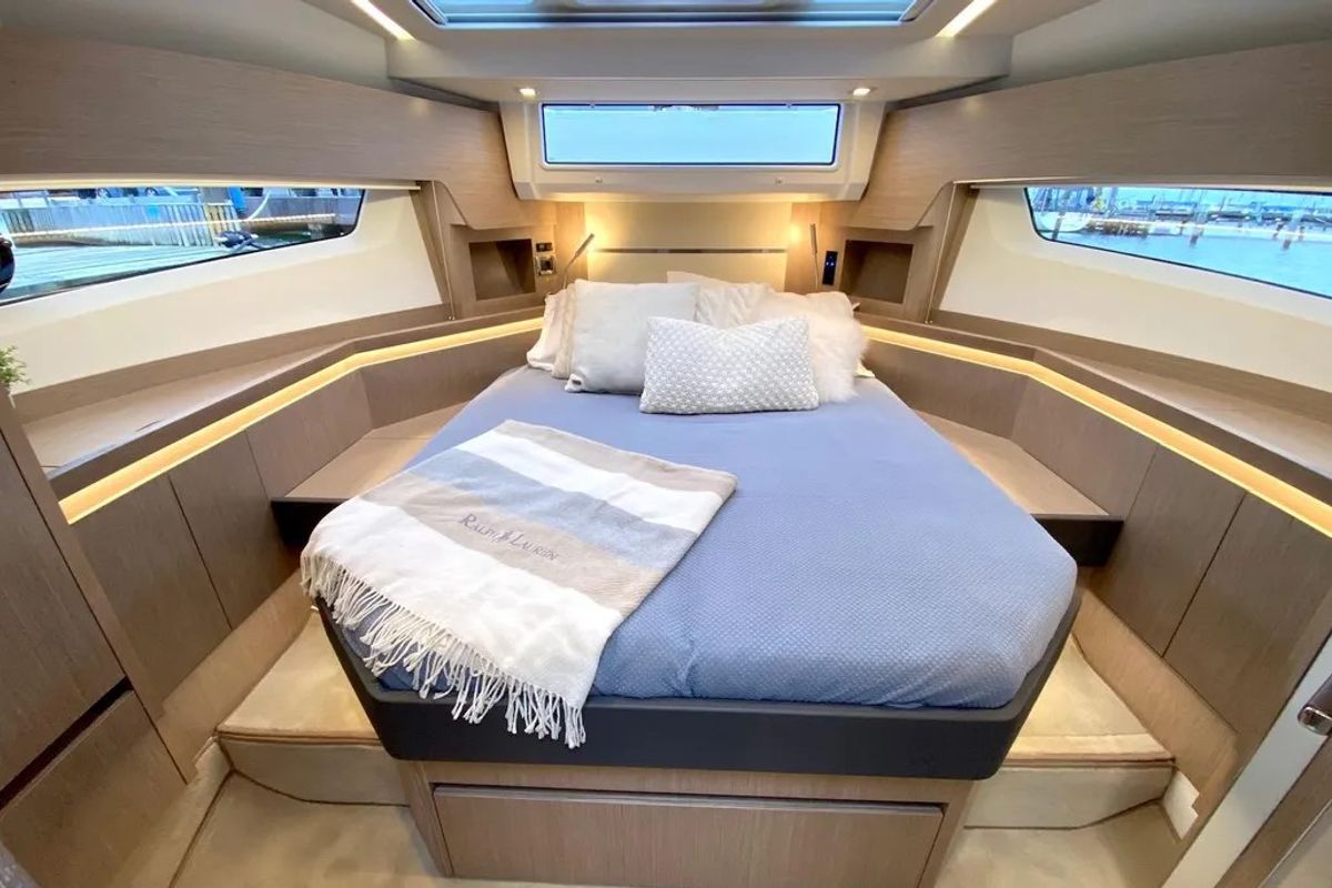 Cabin on Tireless Too, a Sealine F430 yacht at Grad Kaštela, Croatia