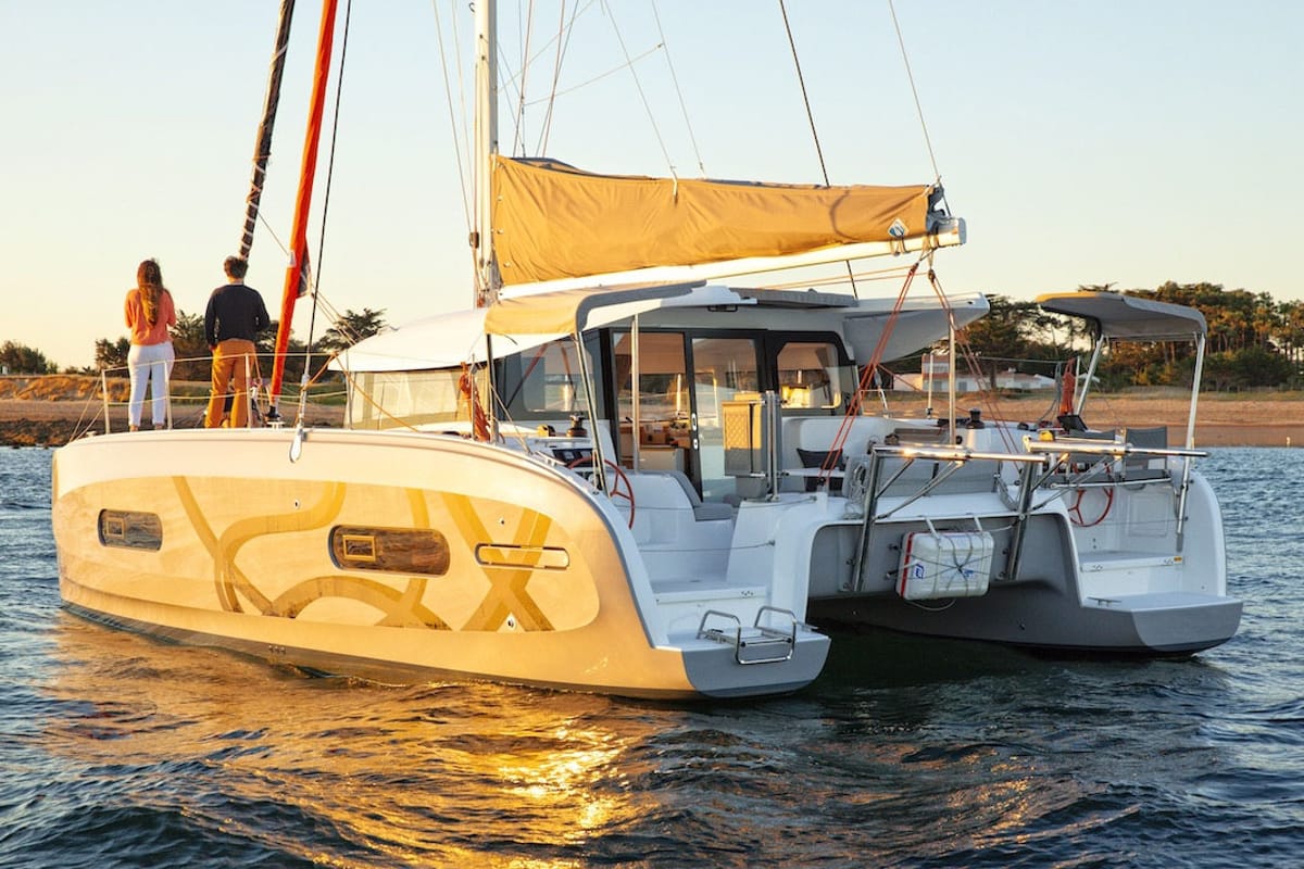 Exterior view of Zenith, a Excess 11 catamaran at Municipal Unit of Lefkada, Greece