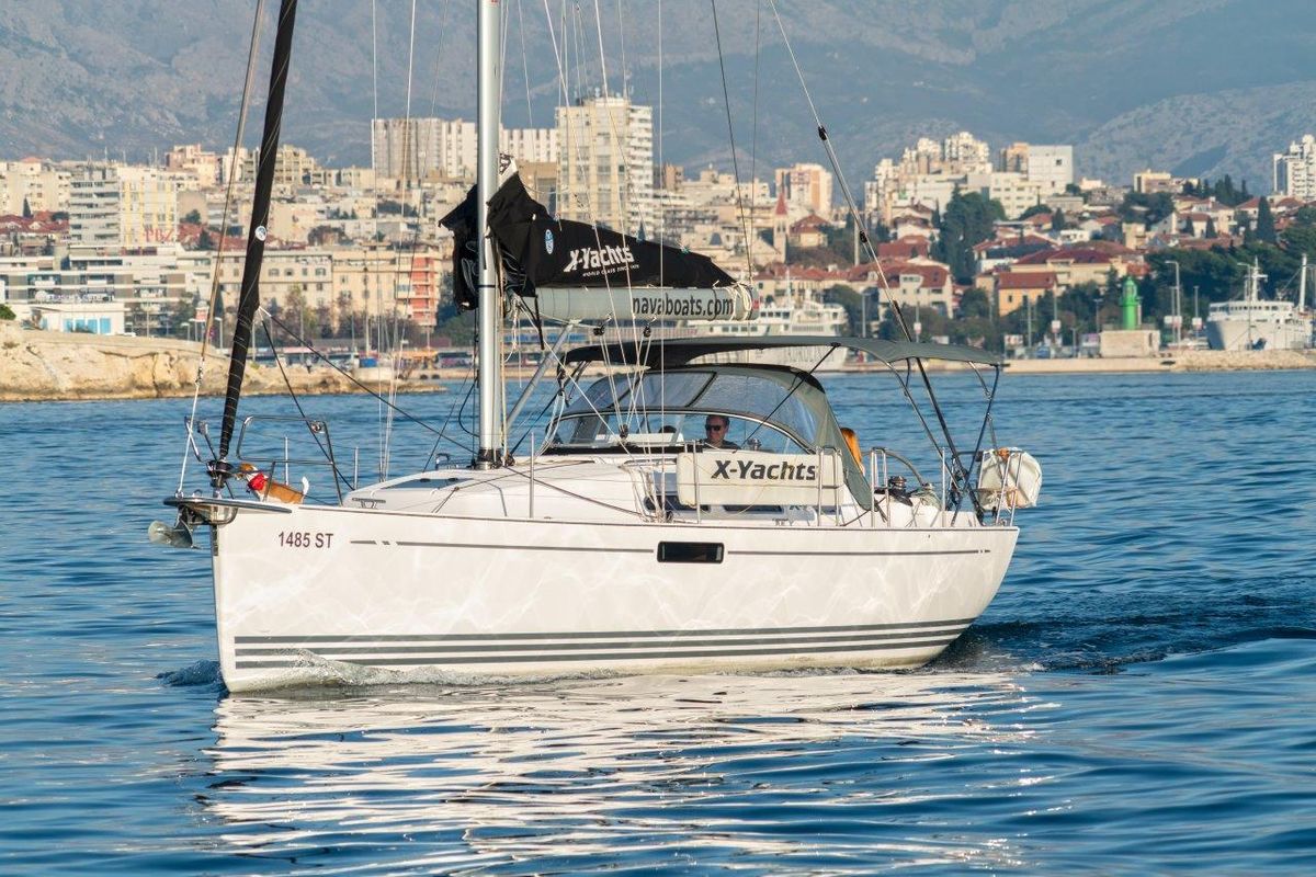 Exterior view of Lady X, a X-Yachts Xc 35 sailboat at Općina Rogoznica, Croatia