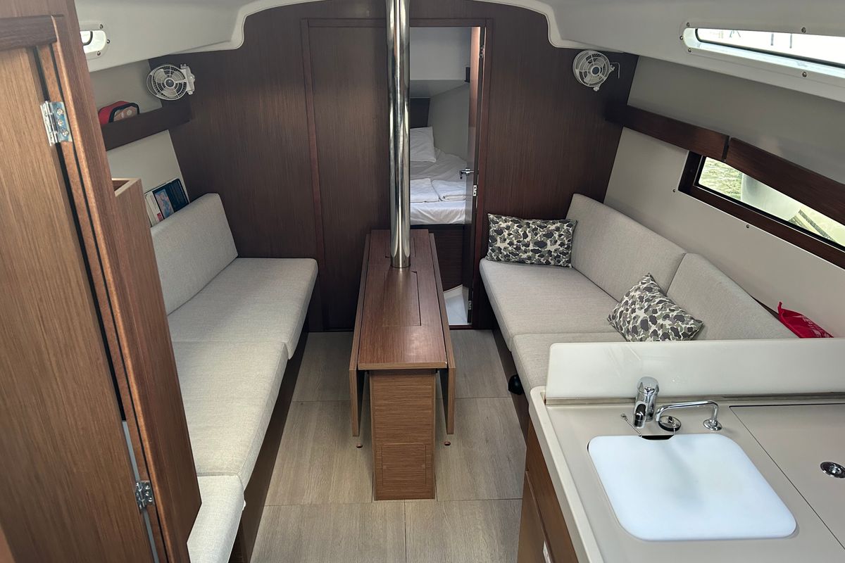 Salon of Sail Altair, a Beneteau Oceanis 34.1 sailboat at Marmaris, Turkey