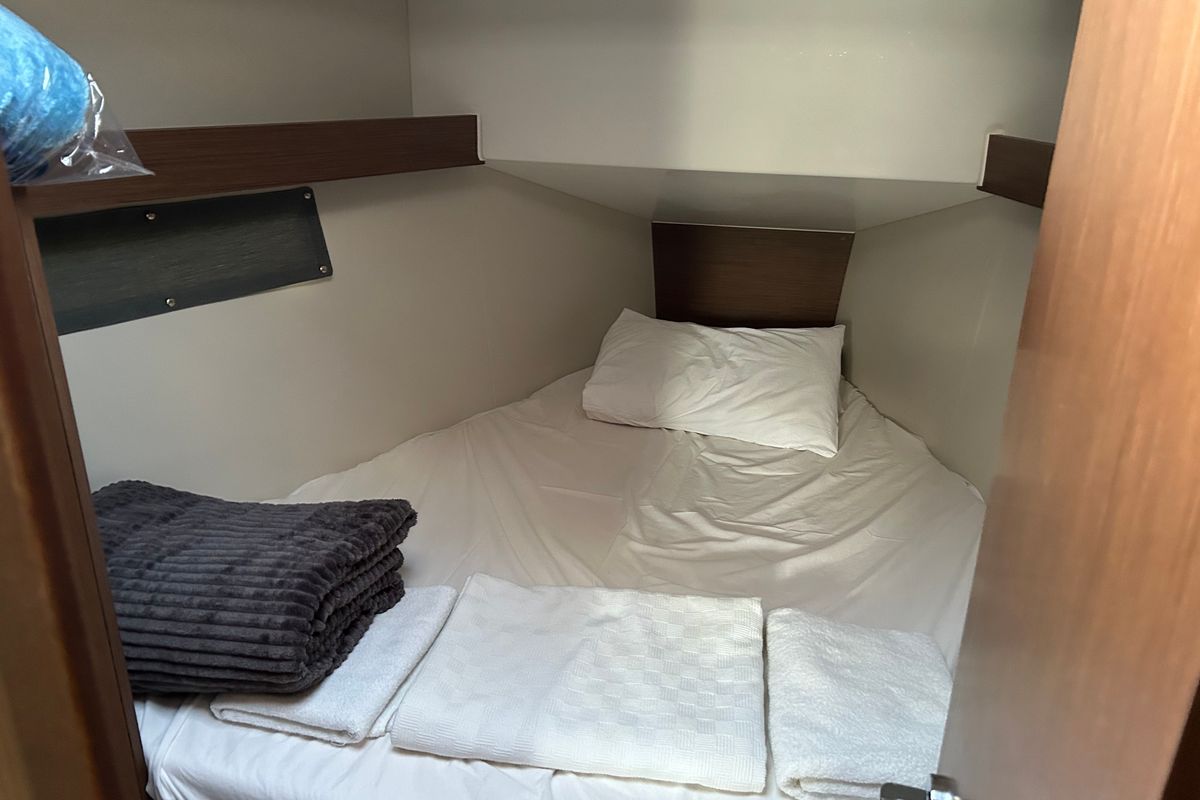 Cabin on Sail Altair, a Beneteau Oceanis 34.1 sailboat at Marmaris, Turkey