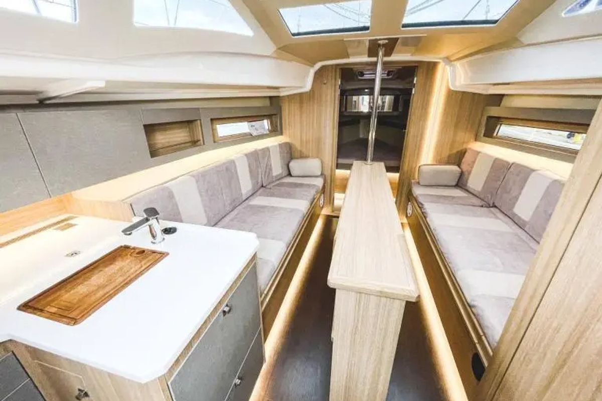 Galley of Wyspa Pajecza, a Northman Maxus 34 sailboat at Sztynort, Poland