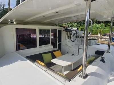 Deck of Chirouble, a Lagoon 421 catamaran at Baan Salak Phet, Thailand
