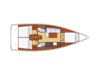 Sail Bellatrix, a Beneteau Oceanis 38.1 sailboat at Fethiye, Turkey