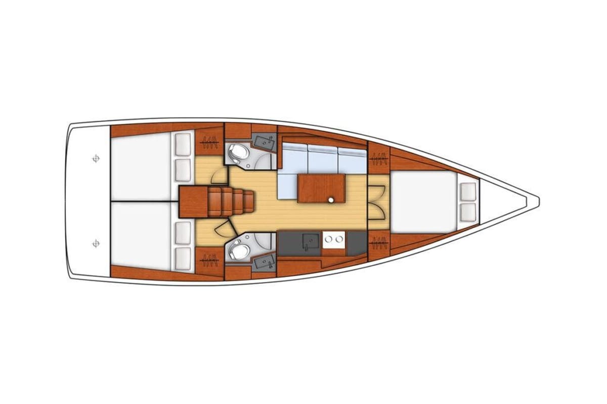 Sail Bellatrix, a Beneteau Oceanis 38.1 sailboat at Fethiye, Turkey