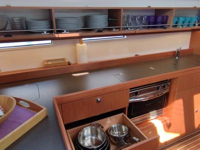 Galley of Mirka 5, a Bavaria Cruiser 46 sailboat at Split, Croatia