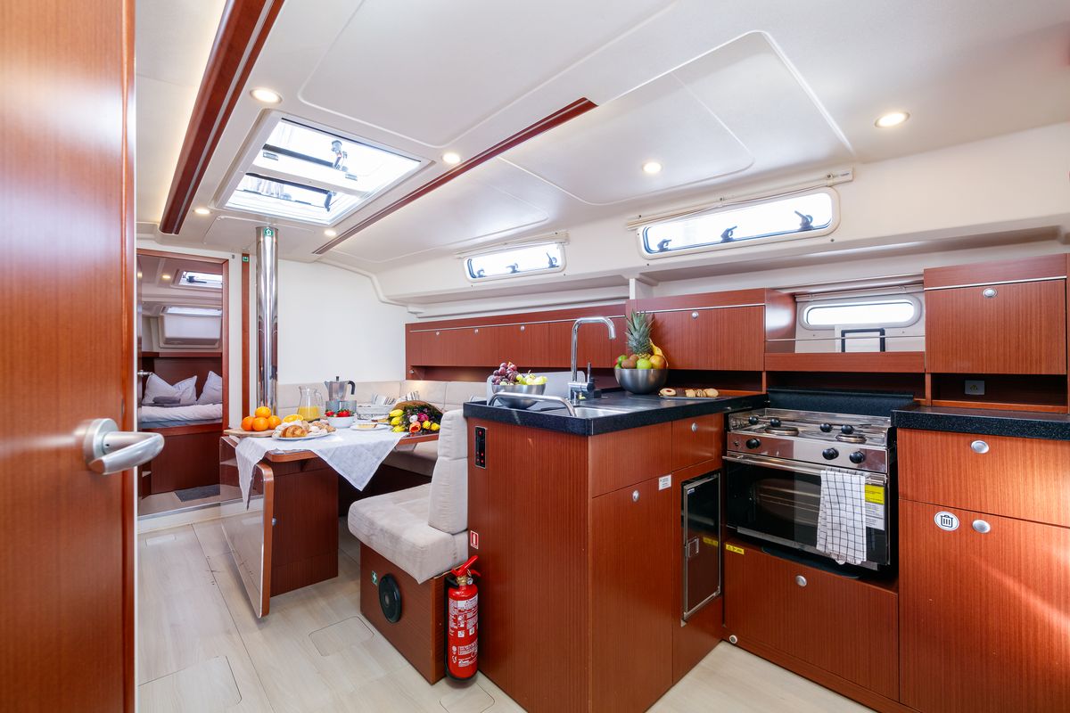 Cabin on Kraken, a Hanse Yachts Hanse 415 sailboat at Baiona, Spain