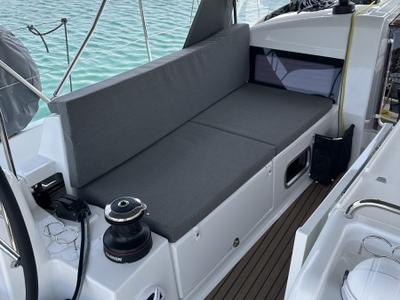 Deck of Taurus, a Jeanneau Sun Odyssey 440 sailboat at Općina Sukošan, Croatia