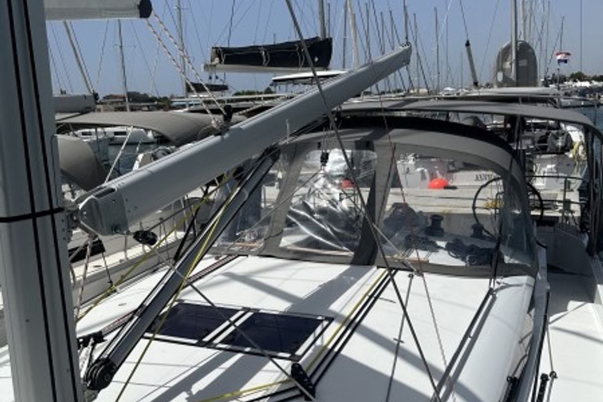 Deck of Taurus, a Jeanneau Sun Odyssey 440 sailboat at Općina Sukošan, Croatia