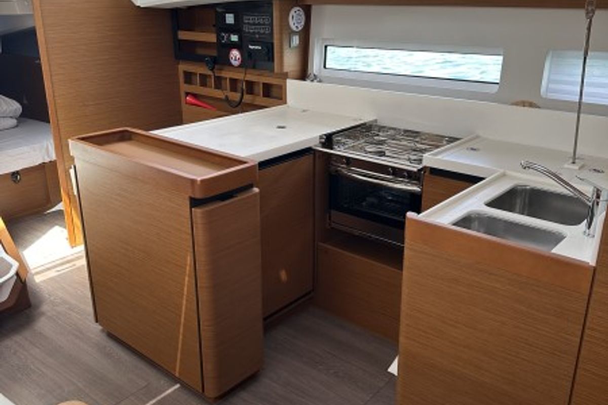 Galley of Taurus, a Jeanneau Sun Odyssey 440 sailboat at Općina Sukošan, Croatia