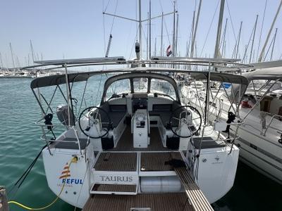 Cockpit of Taurus, a Jeanneau Sun Odyssey 440 sailboat at Općina Sukošan, Croatia