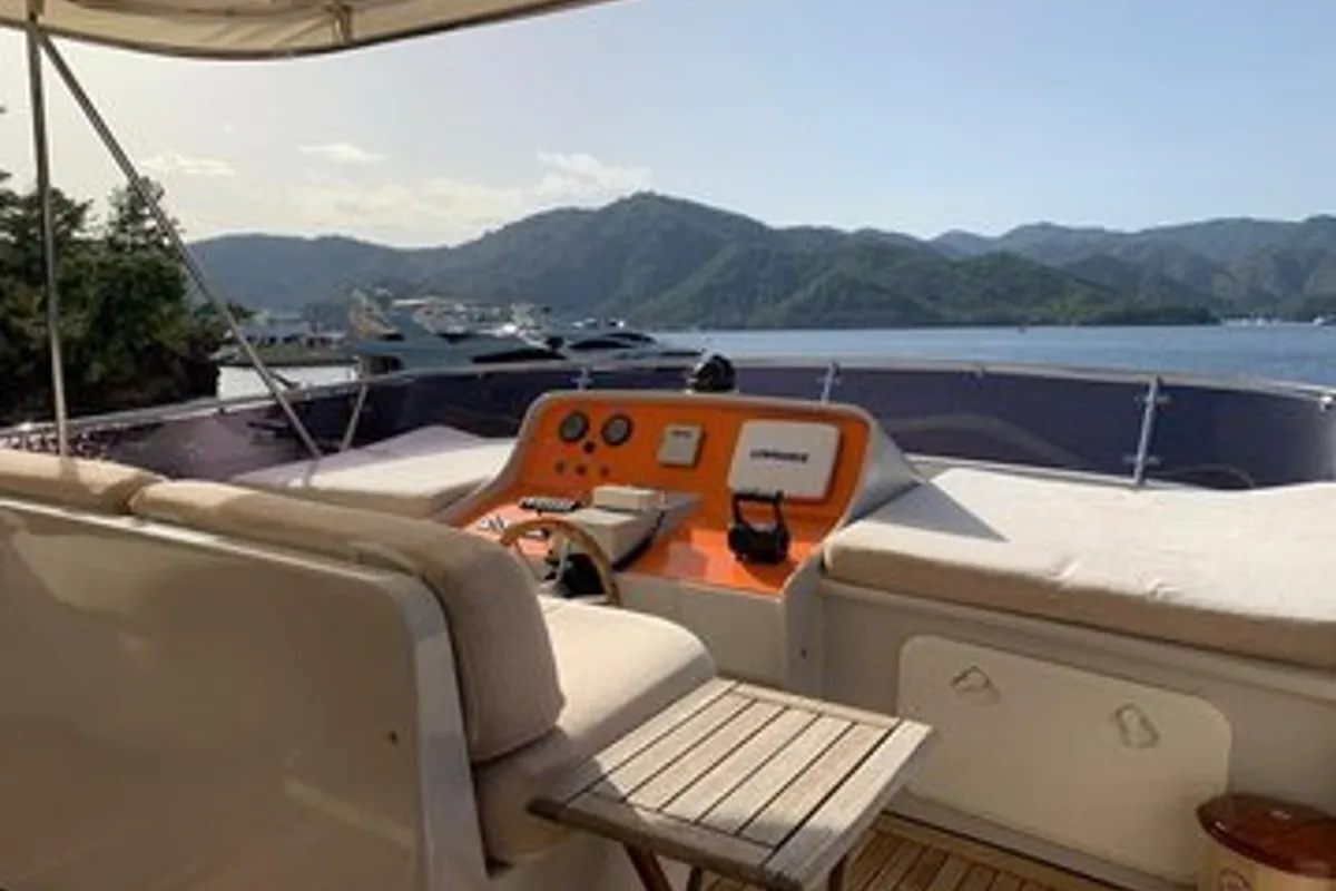 Cockpit of Atil, a Tuzla Yachts Tuzla yacht at Fethiye, Turkey